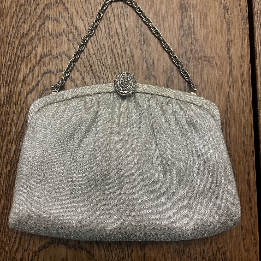 Vintage Silver Evening Clutch Handbag